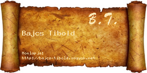 Bajcs Tibold névjegykártya